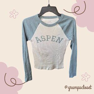 Pink Republic XS Aspen Crop Long Sleeve Tee
